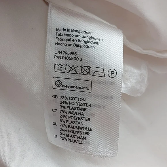 Cotton White Button Up Shirt Size 14 - Picture 7 of 8